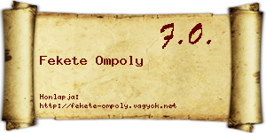 Fekete Ompoly névjegykártya